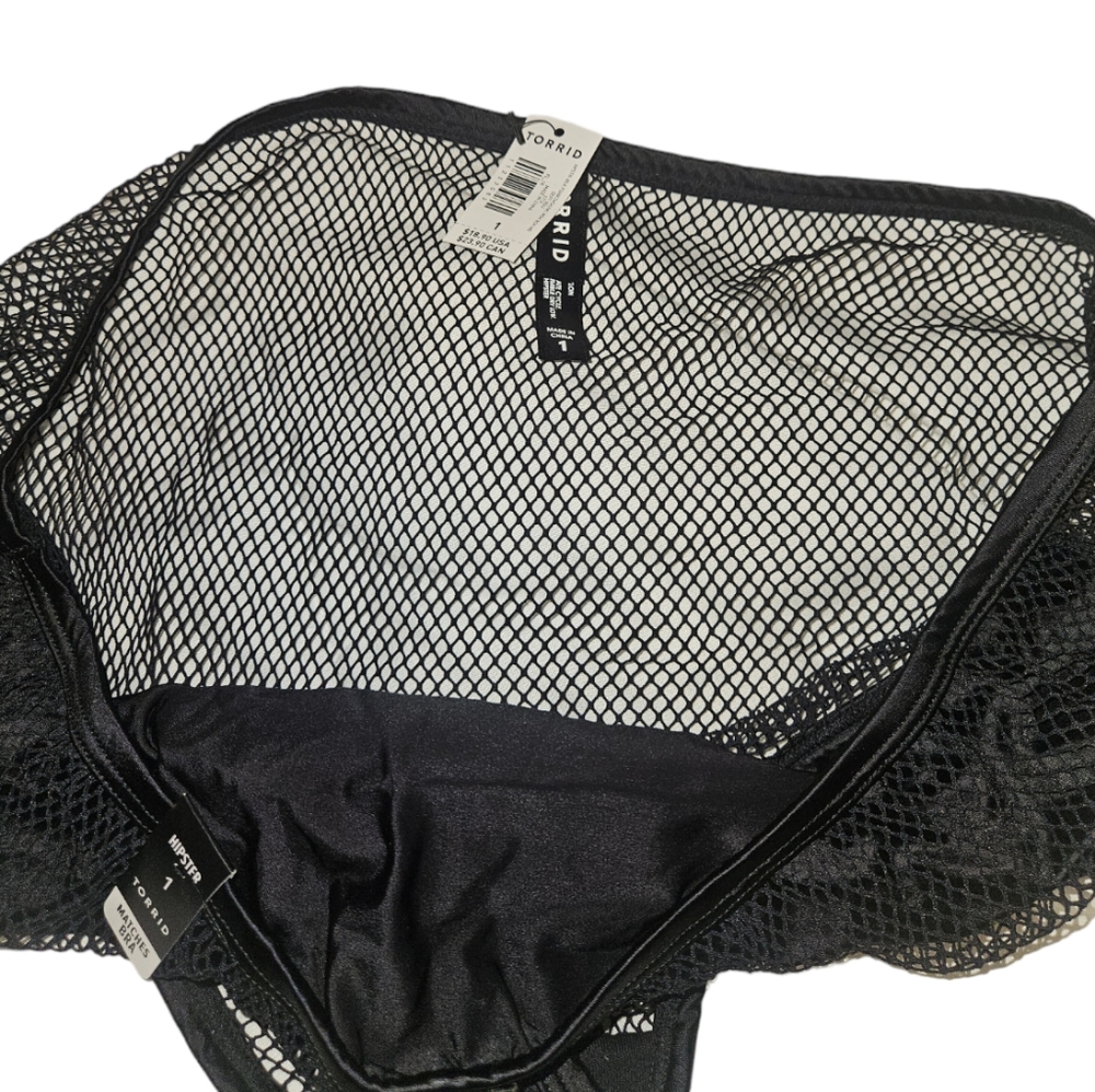 Torrid Black Mesh Back Hipster Panty, Size 1 - Picture 4 of 4